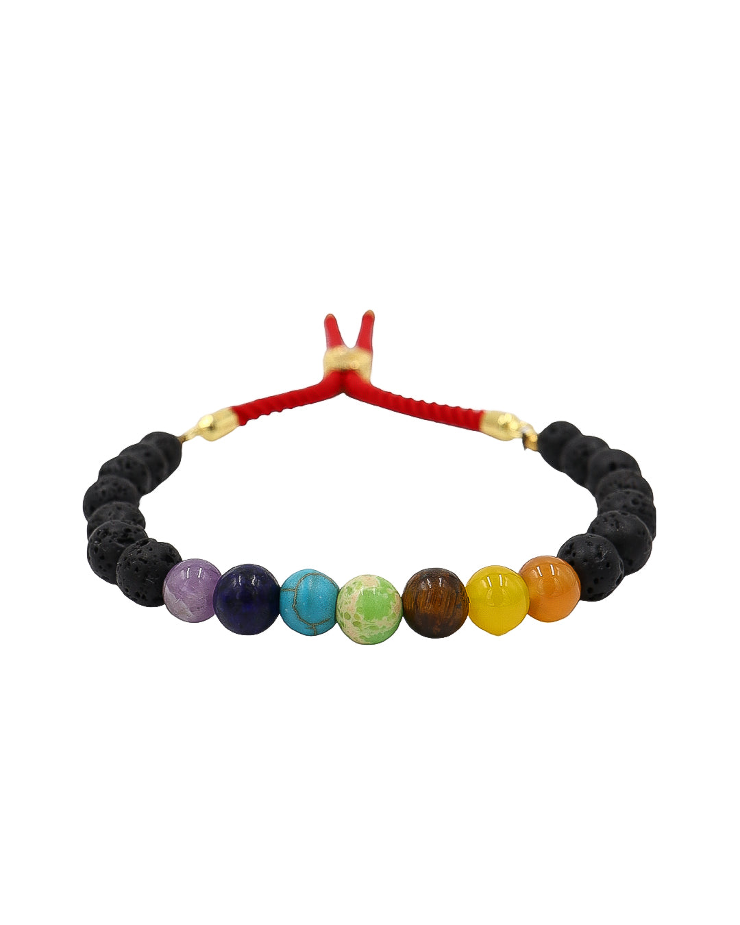 7 CHAKRA/LAVASTEEN ARMBAND 925 zilversluiting