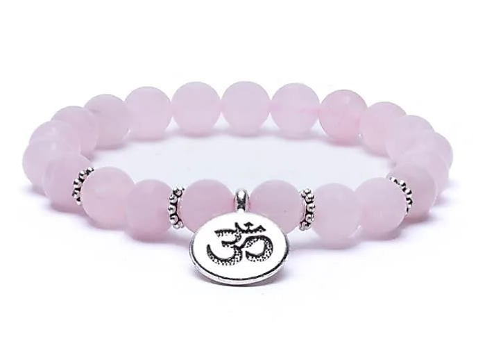 MALA armband rozenkwarts met ohm